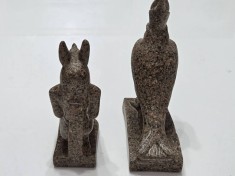 Lot de 2 statuete vintage cu Anubis si Horus