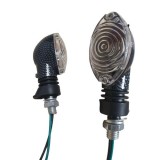 Semnalizari Moto LED Carbon Ovale M8, 12V, Universale Scuter ATV - Set 2 Bucati