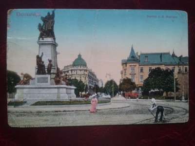 1912-C.P. circ.-Buc.-Statuia lui J.C.Bratianu-RARA foto