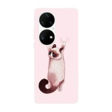 Husa compatibila cu Huawei Nova Y70 model Grumpy cat me no go, Silicon, TPU, Viceversa, Transparent, Carcasa