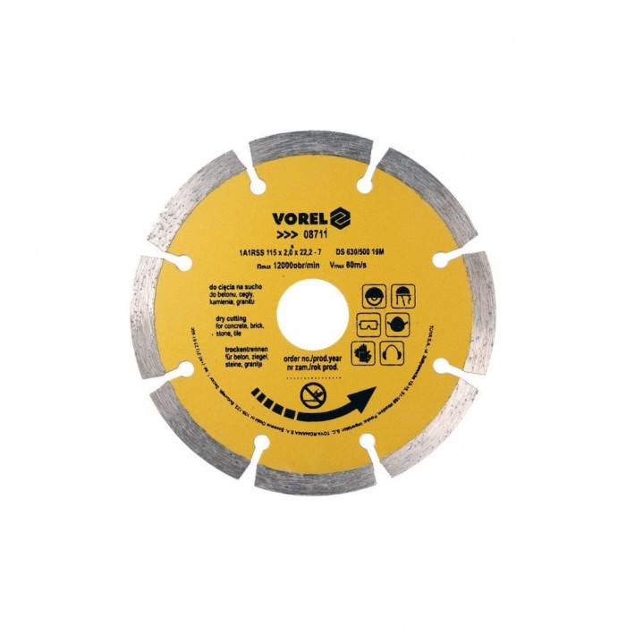 Disc diamantat segmentat 115 mm Vorel 08711
