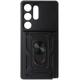 Husa spate TPU negru, inel si protectie camera, model 2, pentru Samsung Galaxy S23 Ultra 5G