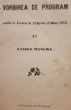 Vasile Mangra, &icirc;n campania electorală din anul 1910