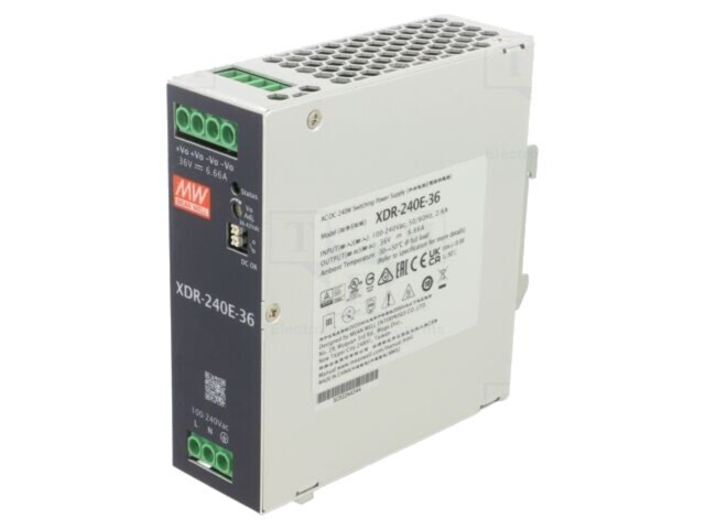 Alimentator pulsatoriu MEAN WELL 240W 36V DC pentru șină DIN