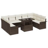 Cumpara ieftin Set de canapele pentru gradina 10 buc. Maro