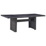Cumpara ieftin Masa de gradina, negru, 200 x 100 x 74 cm, sticla si poliratan