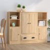 VidaXL Dulapuri &icirc;nalte, 3 buc., stejar sonoma, lemn prelucrat 3185322