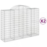 Cumpara ieftin Cosuri gabion arcuite 2 buc, 200x50x140/160 cm, fier galvanizat