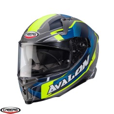 Casca integrala pentru scuter - motocicleta Caberg model Avalon X SV Optic L8 gri/albastru/galben fluor mat Pinlock ready XL (61/62cm)