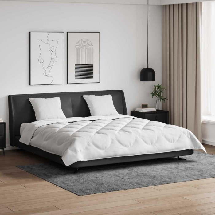 vidaXL Pilotă cu pernă 3 pcs Alb Microfibră 3377566