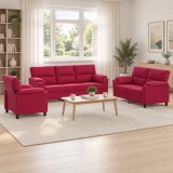 Cumpara ieftin Set de canapea 3 pcs Rosu Vin Catifea
