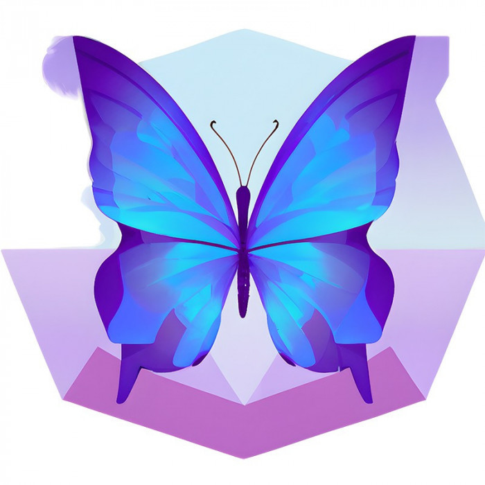 Sticker decorativ, Fluture, Albastru, 60 cm, 8679ST