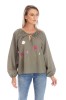 Bluza Dama, Eranthe, Boho, stil IE cu Pictura Realizata Manual V357 - M