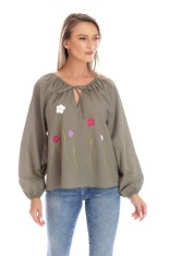 Bluza Dama, Eranthe, Boho, stil IE cu Pictura Realizata Manual V357 - L