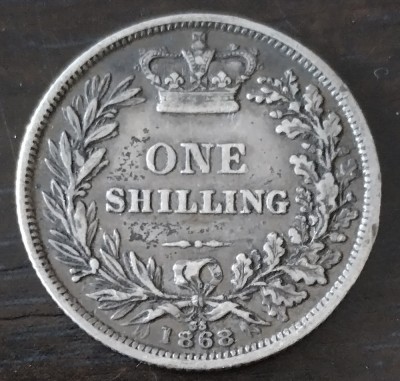 Moneda Regatul Unit - 1 Shilling 1868 - Argint foto