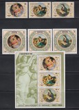 Aitutaki 1983 - 500 de ani de la nașterea lui Rafael, Serie + 3 mini Colite NDT cu Suprataxă + Coliță cu Suprataxă, SET COMPLET, MNH