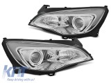 Set de faruri de tuning cromat cu lumini DRL potrivit pentru OPEL ASTRA J 2010-2015, stanga si dreapta Performance AutoTuning
