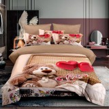 Cumpara ieftin Lenjerie pat single 3D, bumbac finet,3 piese, cearceaf pat clasic 160cm x 230cm, cearceaf pilota 150cm x 220cm, 1 fata perna 50 x 70-F1P54, Ralex Pucioasa