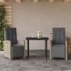 VidaXL Set bistro cu perne, 3 piese, gri deschis, poliratan 3212598