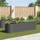 VidaXL Strat &icirc;nălțat de grădină, gri, 320 x 80 x 81 cm oțel galvanizat