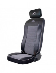 Set Huse Scaun Volvo 2000-2004 Piele Ecologica Neagra + Velvet Gri foto