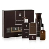 Cumpara ieftin Set cadou Ajmal Aristocrat Man (Apa de parfum 75 ml + Deospray 200 ml + Ulei pentru barba 30 ml + Gel de dus 200 ml), pentru barbati