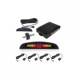 Senzori Parcare Auto cu Buzzer &amp; Display, 12V, ALM - Diverse Culori, 4 Senzori, Montaj Facil, Asistenta Parcare