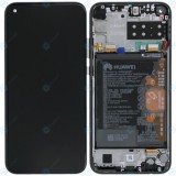 Huawei P40 Lite E (ART-L28 ART-L29) Capac frontal al modulului de afișare + LCD + digitizer + baterie negru la miezul nopții 02353FMW