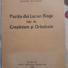 Dumitru Stăniloae - Poziția dlui Lucian Blaga față de Creștinism și Ortodoxie