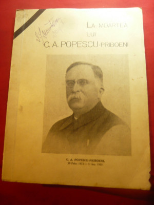 La moartea lui CA Popescu- Priboeni -1935 Ed.Lupta N.Stroila ,48 pag - din ziare foto