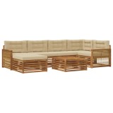 vidaXL Set de canapele de exterior cu pernă 7 pcs Natural și Bej 3383601