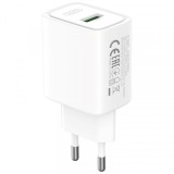 Incarcator Retea XO Design CE50, 18W, 3A, 1 x USB-A, Alb