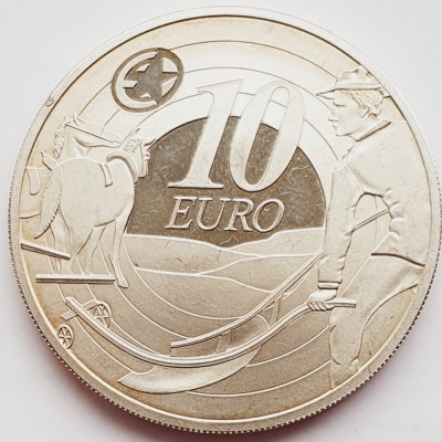 373 Irlanda 10 Euro 2009 Ploughman Banknote km 60 argint foto