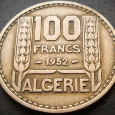 Moneda exotica 100 FRANCI - ALGERIA, anul 1952 * cod 3807 - COLONIE FRANCEZA!