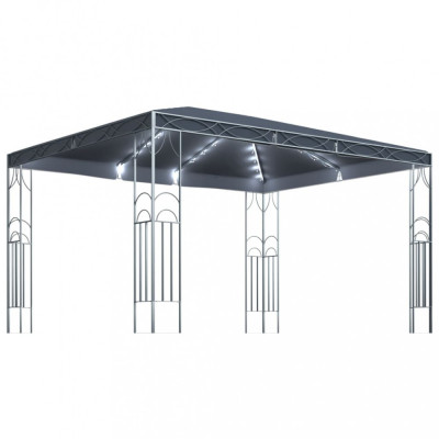 Pavilion cu sir de lumini LED, antracit, 400x300 cm foto
