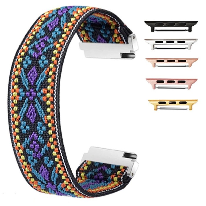 Curea textila elastica, compatibila Apple Watch 10, 42mm, Traditional Model