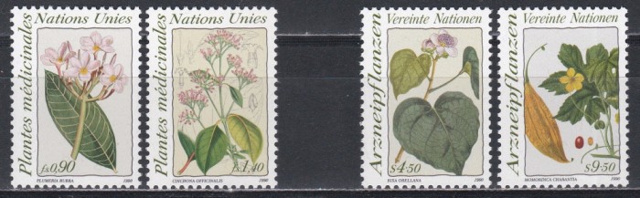 Natiunile Unite Geneva, Viena 1990 - Plante medicinale, MNH