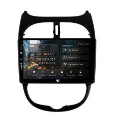 Navigatie Peugeot 206 (1998-2012) 8GB RAM Android 13 Octacore Slot Sim 4G DSP GPS Wi-FI Carplay Android Auto USB Bluetooth Waze Touchscreen 9 Inch