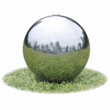 VidaXL F&acirc;nt&acirc;nă sferică de grădină cu LED-uri, 20 cm, oțel inoxidabil