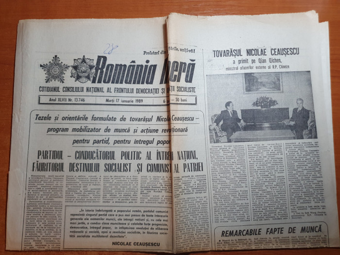 romania libera 17 ianuarie 1989-art. eminescu,intreprinderea unirea cluj napoca