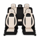 Set Huse Scaune Universale Racing, Bej cu Negru Personalizate cu Toyota
