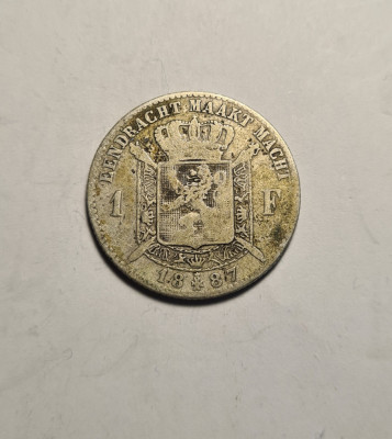 Belgia 1 Franc 1887 foto