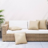Perne decorative, 4 buc., bej, 60x60 cm, material textil
