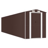 Cumpara ieftin Sopron de gradina, maro inchis, 192x855x223 cm, otel galvanizat