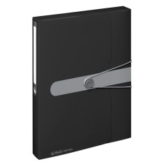 Mapa PP A4 40mm EOTG, inchidere buton cu elastic, negru opac