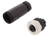 Mufă M12 4-PIN Mamă pe Cablu drept