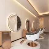 Consola de coafură consola de frizerie consola de cosmetică oglindă LED cu ramă de aluminiu 100x100 PRO