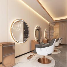 Consola de coafură consola de frizerie consola de cosmetică oglindă LED cu ramă de aluminiu 100x100 PRO
