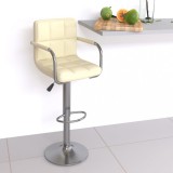 Scaun de bar, crem, piele ecologică