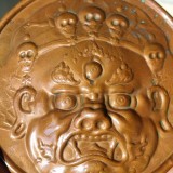 Basorelief, aplica veche cupru